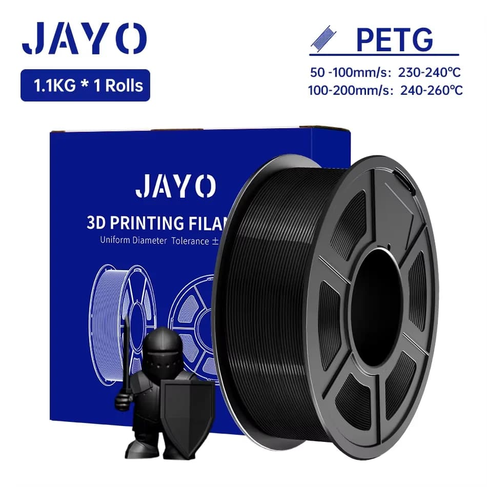 Transparent 3D Printer Filament JAYO PETG/PETG 1,75 ±0.02 mm 1,1 kg/roll High-tenacity winding thread suitable for most FDM printers