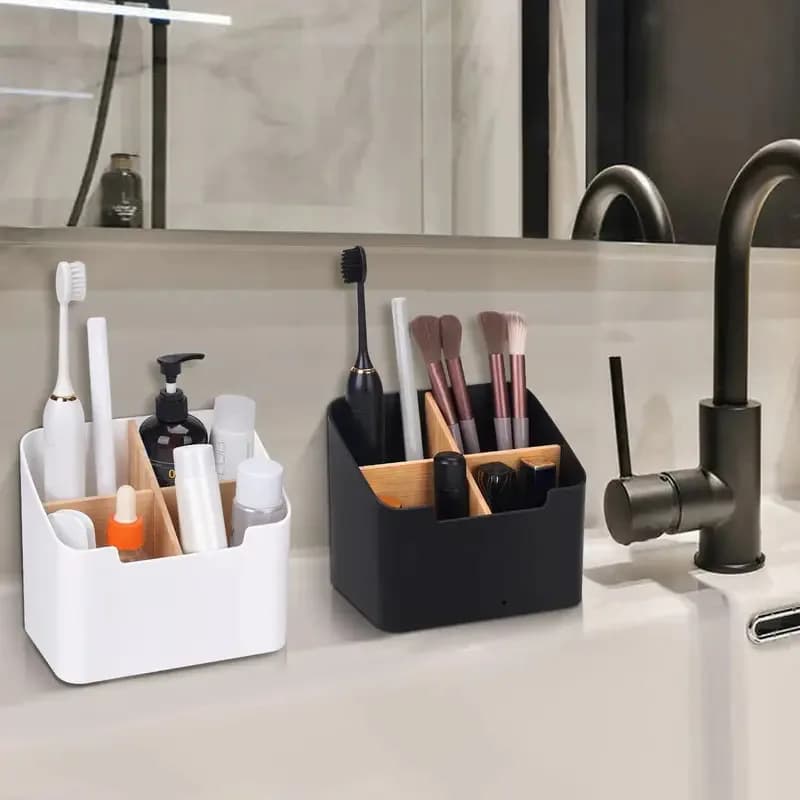 Portaspazzolino per bagni, portaspazzolino elettrico e dentifricio con divisore per organizer da appoggio del bagno