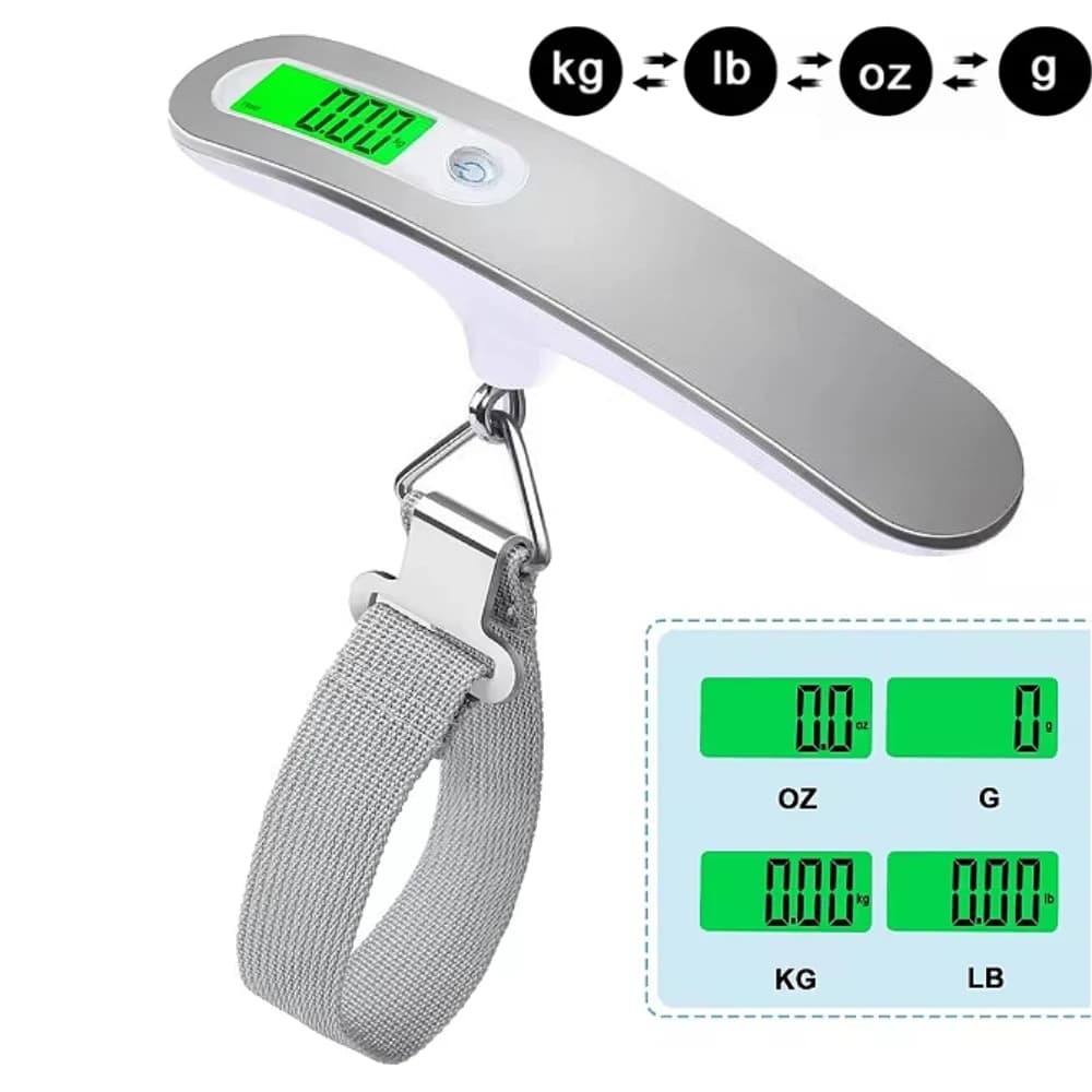 110lb/50kg Bilancia elettronica portatile per bagagli a mano Display digitale LCD Bilancia da viaggio Valigia Pesa Strumento per il peso dei bagagli