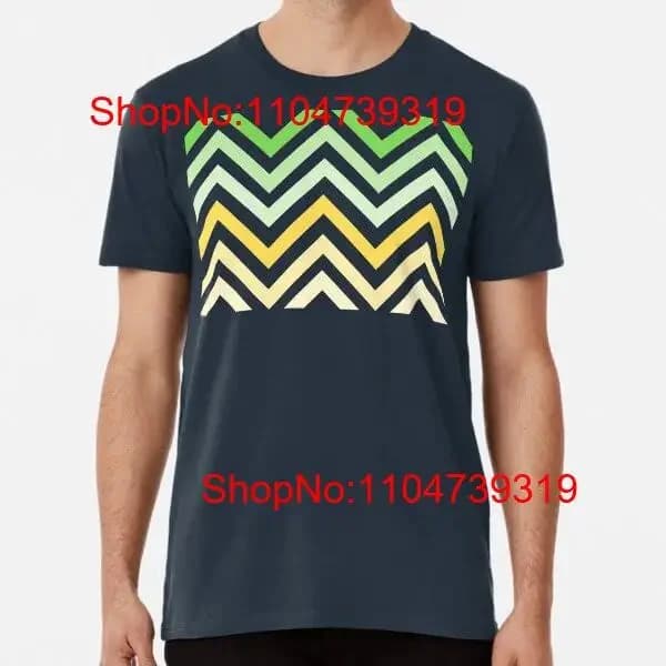 Modello Chevron Verde Giallo dalla S alla 5XL Made in AU USA T Shirt vintage Lavato homme streetwear Versatile Moda elegante