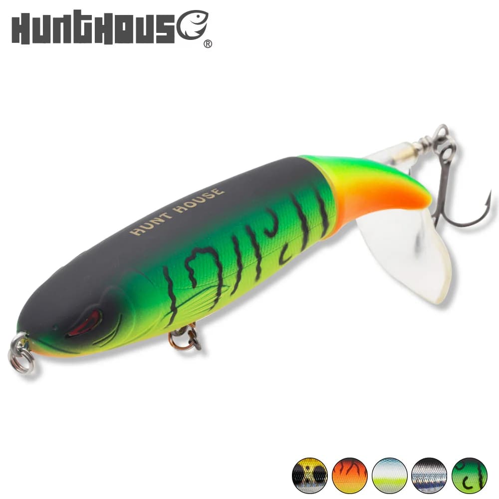 Hunthouse Whopper Plopper Matita dura Richiamo di pesca Coda rotante 9 cm 13 cm Luccio Richiamo di pesca Esca artificiale Pescar Stickbait