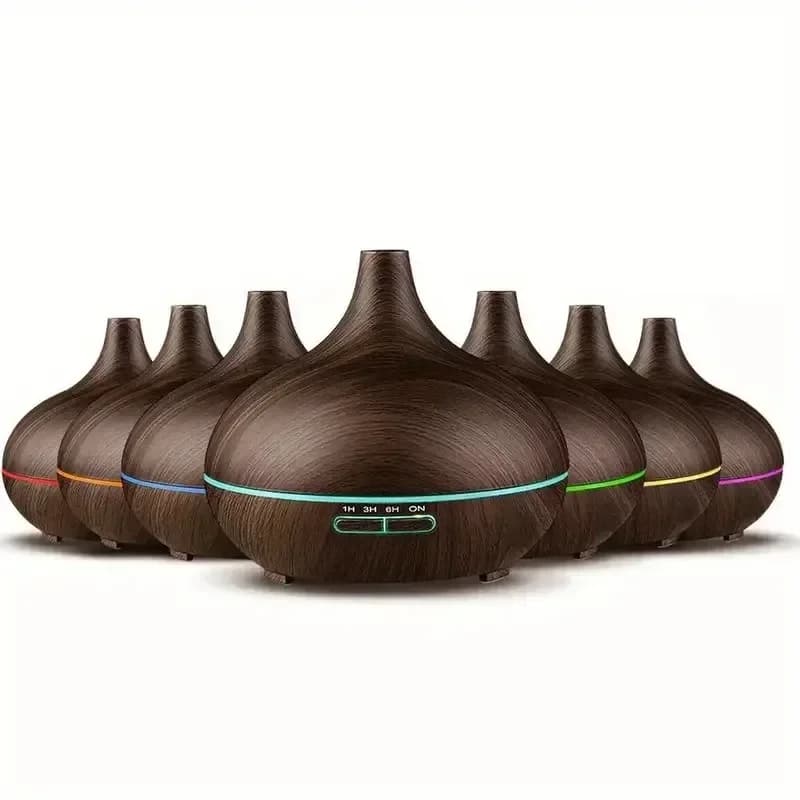 Diffusore di Oli Essenziali da 550ml, Telecomando, Umidificatore a Ultrasuoni, Luce LED a 7 Colori con 6 Oli
