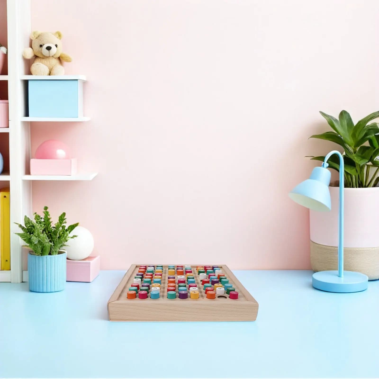 Set di Gioco Sudoku in Legno con Cassetto - 81 Pezzi, Rompicapo per Bambini - Gioco da Tavolo Educativo per l'Apprendimento della Matematica per Casa