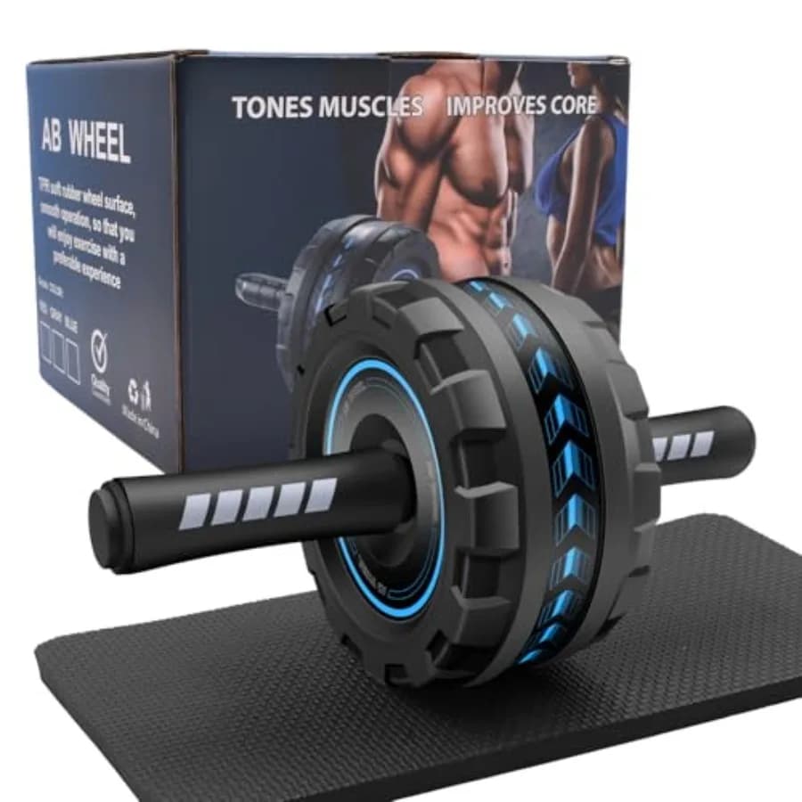 Wheel for Abdominals with Stable Design and Largo for Beginners, Men and Women, Abdominal and Core Training Equipment for Home and Gym with Knee Mat