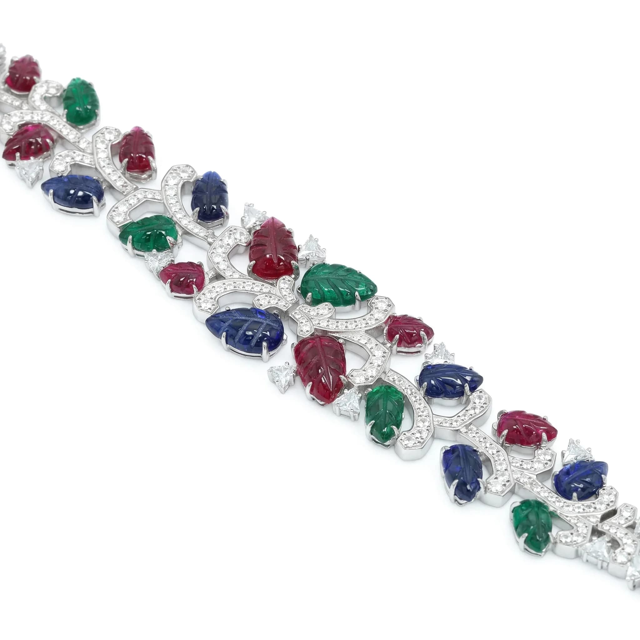 Splendido Bracciale Vintage Tutti Frutti, Gioiello Raffinato in Argento Sterling 925 per Donne, Regalo per Compleanni e Cene Eleganti
