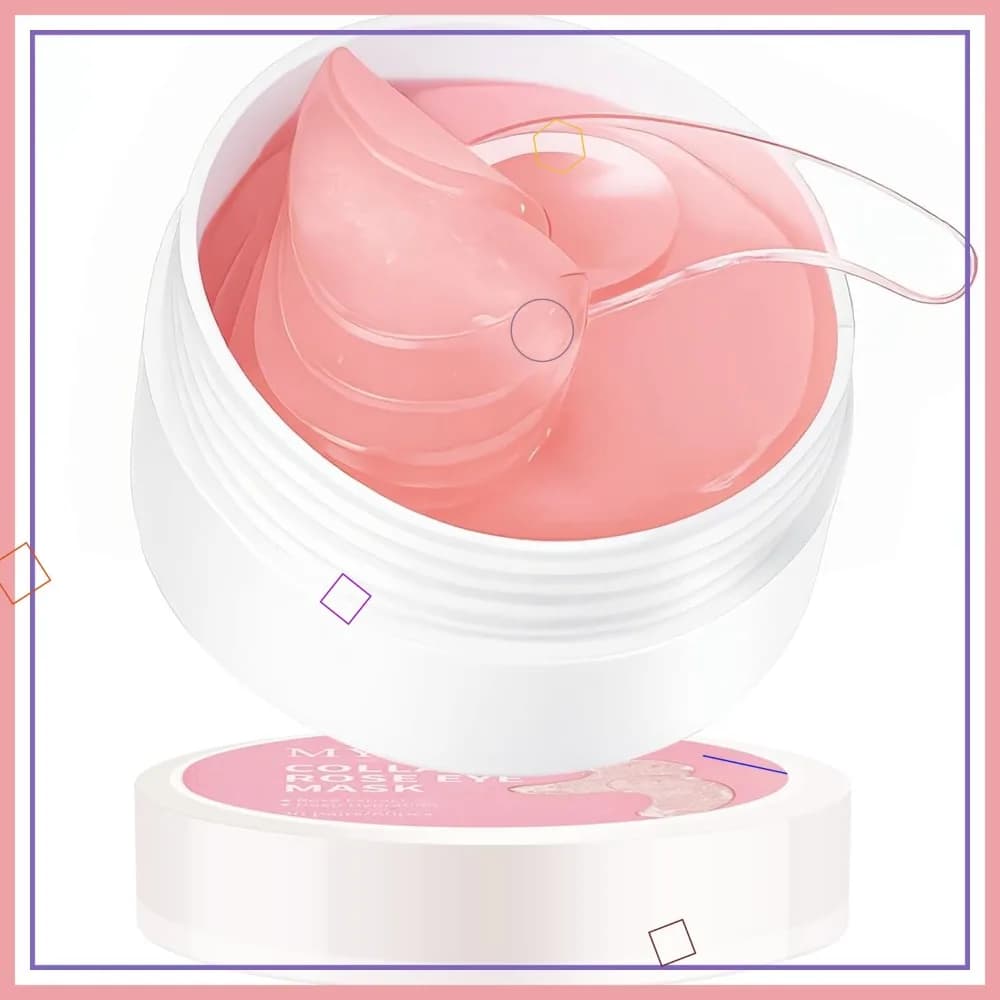 Cuscinetti in Gel per il Contorno Occhi alla Rosa con Collagene - Maschera Idratante per Rassodare e Anti-Rughe, per Uomini e Donne