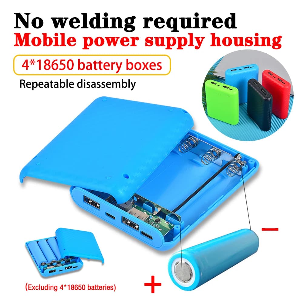 5V 4 Slots 18650 Caso Della Scatola Della Batteria DIY Power Bank Charger Shell Scatola Di Immagazzinamento Della Batteria Mobile Alimentazione Tipo-C Micro