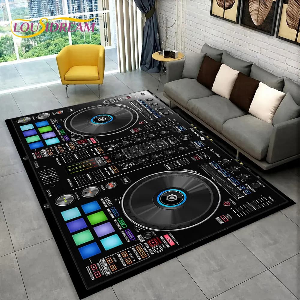 3D DJ Music Screen tastiera Area tappeto, tappeto per soggiorno camera da letto divano zerbino corridoio Decor,Sport Yoga tappetino antiscivolo