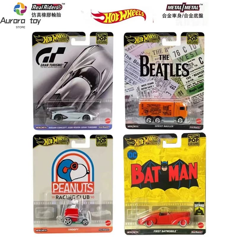 2025 Hot Wheels Auto Cultura pop Serie Hdx86-b Modello di auto in lega Hot Aston Martinthe Beatles Lotus Regalo di compleanno per bambini Auto giocattoli