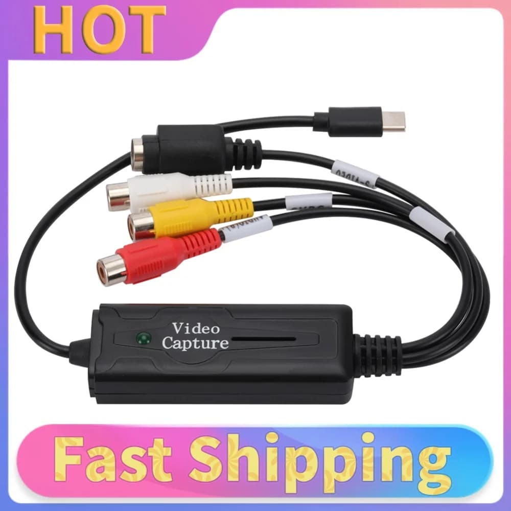USB 3.1 Audio Video Capture Card Adapter DVD/VCD/MP4 Type-C Easy Cap Video Audio Converter 1 Channel for Capture Video