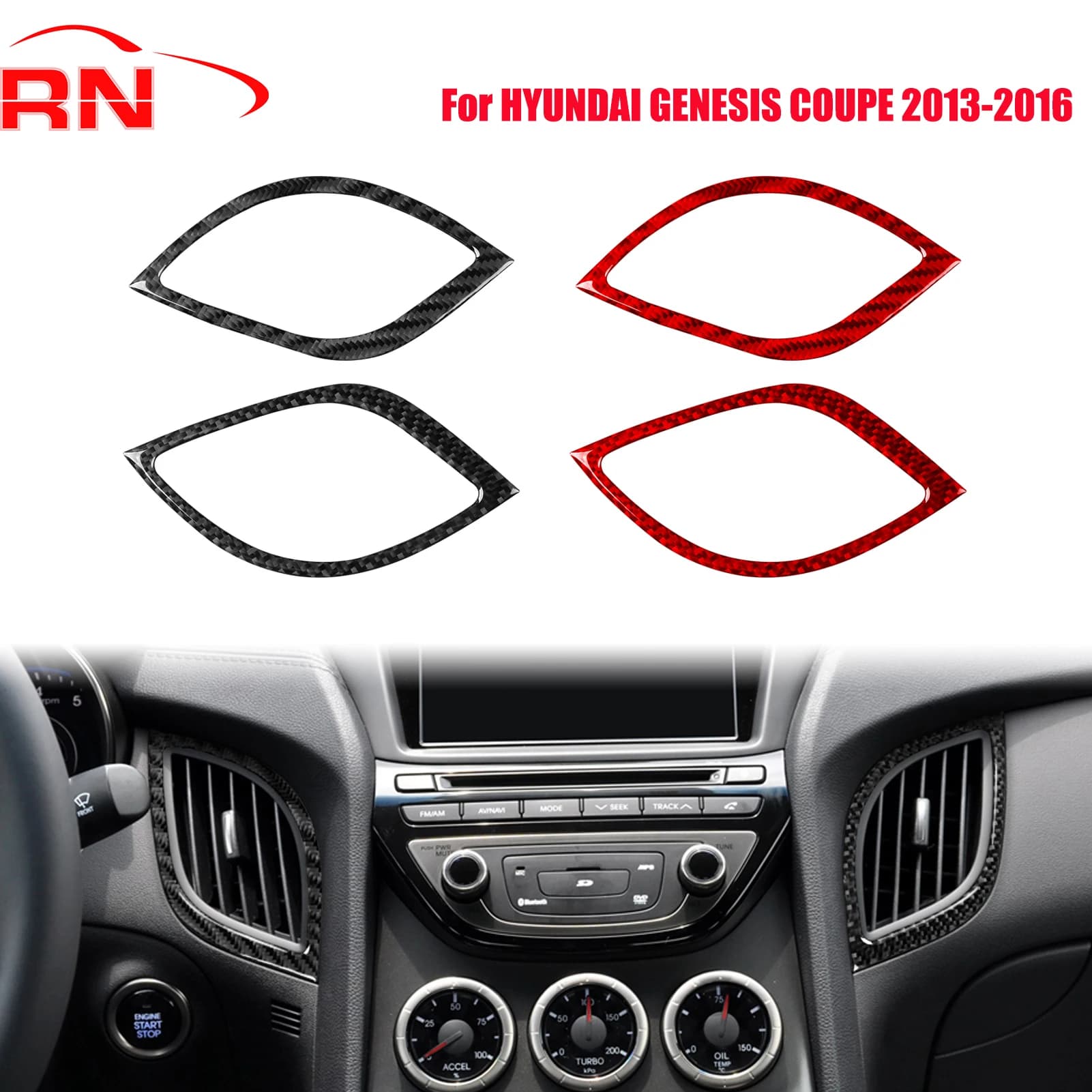 Per Hyundai Genesis Coupe 2013-2016 Modificato In Fibra di Carbonio Condizionatore D'aria Centrale Vent Accessori Interni Adesivi Decorativi