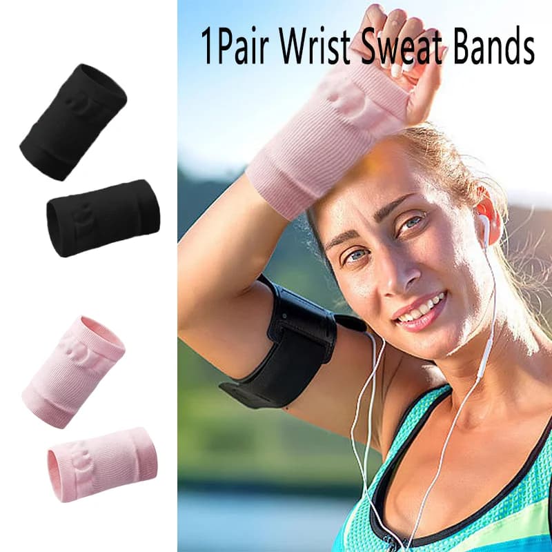 1 paio di fasce per il sudore da polso traspiranti che assorbono il sudore braccialetti da tennis da corsa all'aperto tutore di supporto articolare per palestra ad asciugatura rapida
