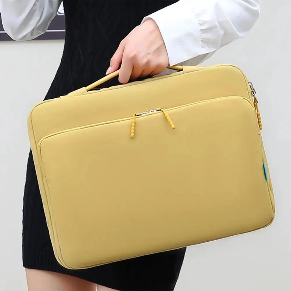 Borsa per laptop portatile con maniglia, impermeabile, ultra sottile, custodia per laptop con doppia cerniera, leggera, borsa da donna
