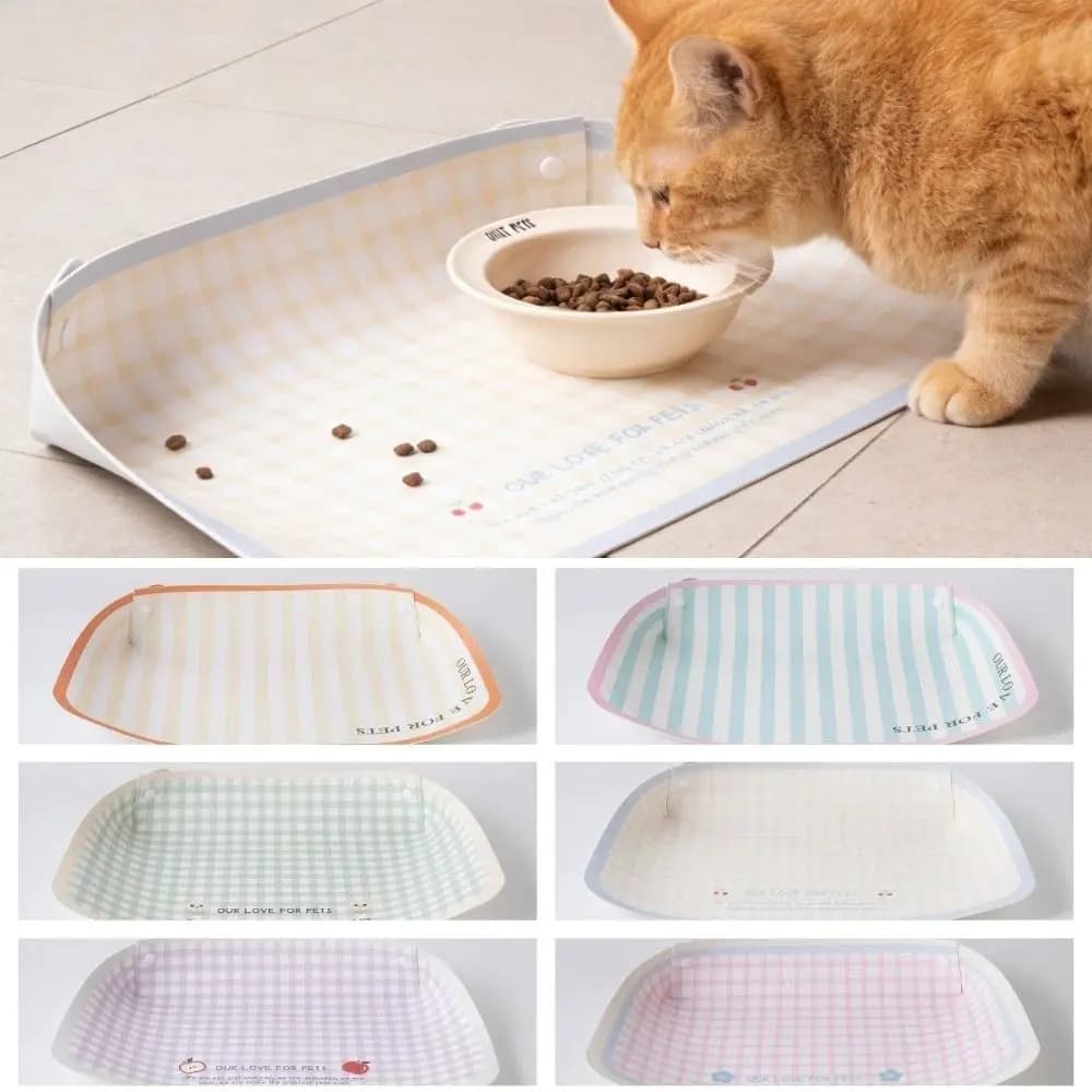 Tappetino Anti-Rovesciamento per Animali Domestici, Design a Cartone Animato Semi-Circolare, Impermeabile e Antiscivolo