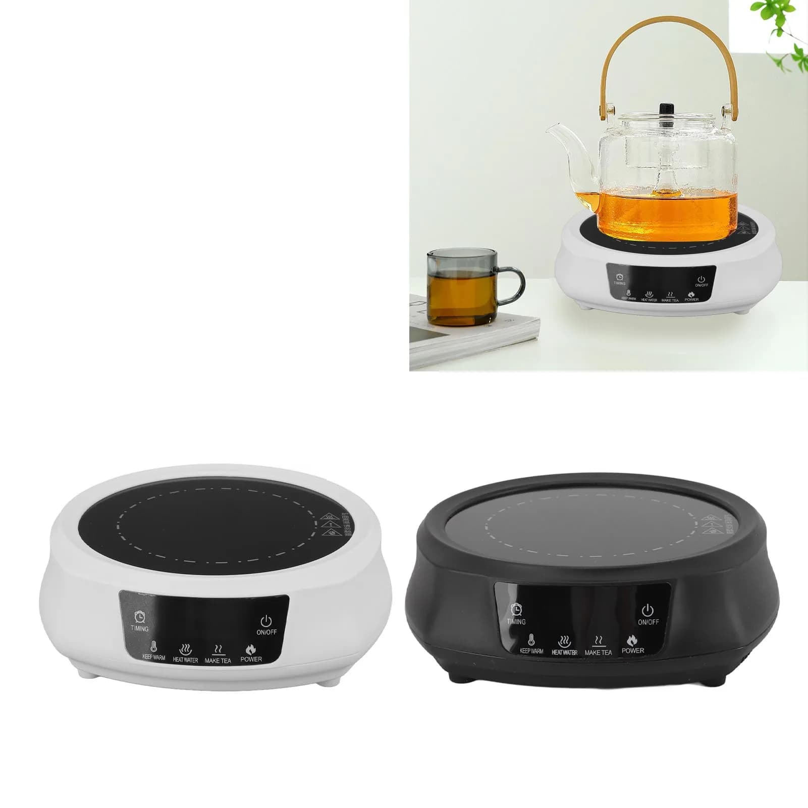 Electric Tea Kettle Portable 800W Electric Mini Stove Hot Plate Electric Ceramic Stove for Boiling Water Making Tea Coffee