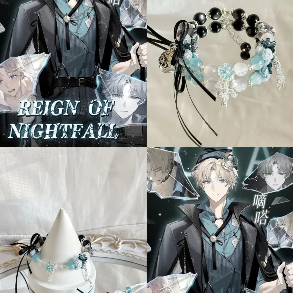 Women Beaded Bracelets Game Anime REIGN OF NIGHTFALL TicTac Dressing Up Wearing Props Men Gifts Couple Bracelet