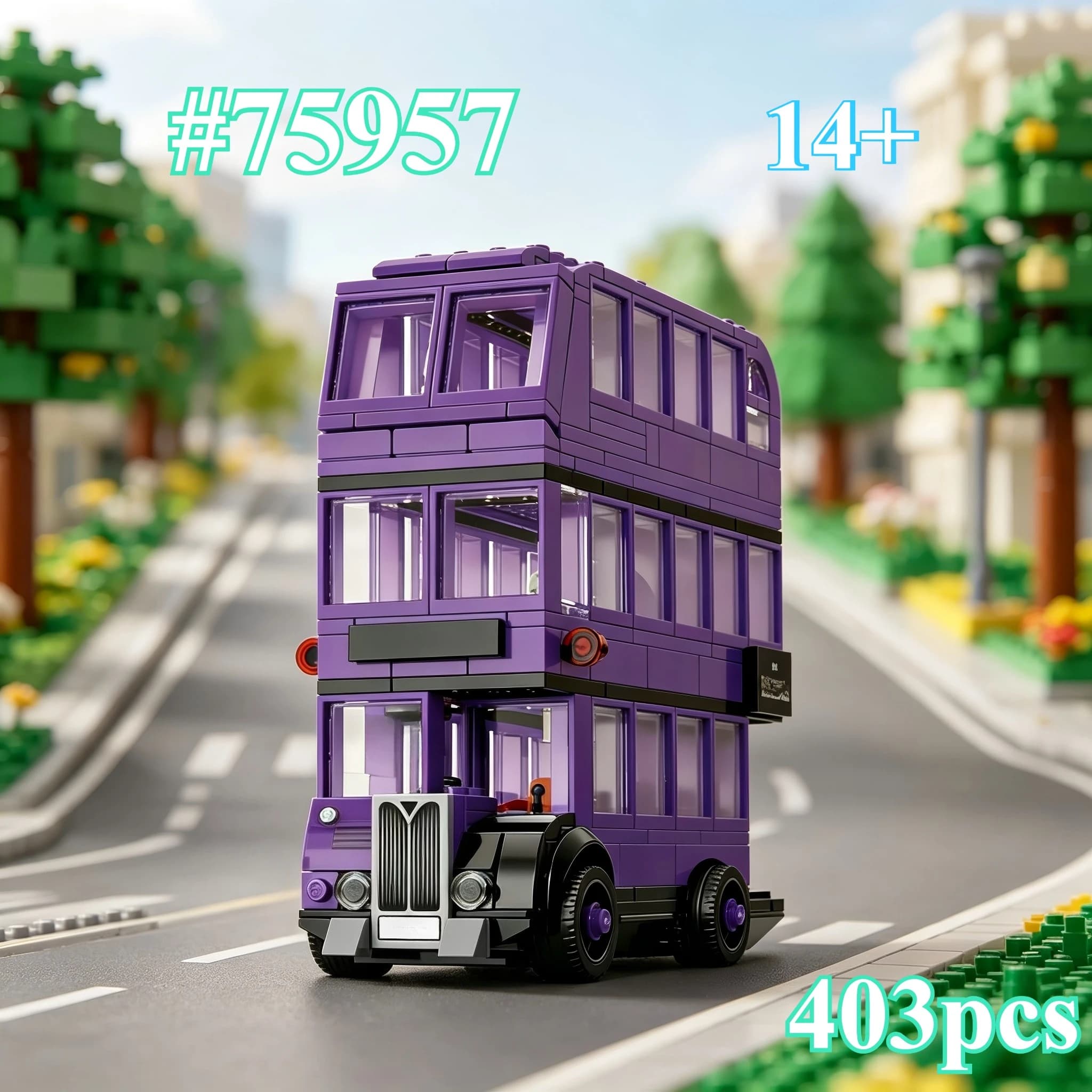 Set di blocchi da costruzione Crazy Travel Bus Modello 75957, adatti per regali di compleanno, compatibili con le particelle Lego, 403 pezzi.