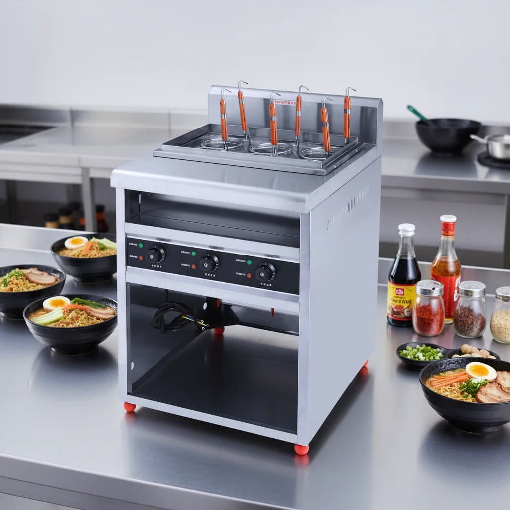 Commercial 6KW Electric Pasta Cooker Machine Automatic Lifting Basket Stainless Steel for Restaurant Noodle Kitchen