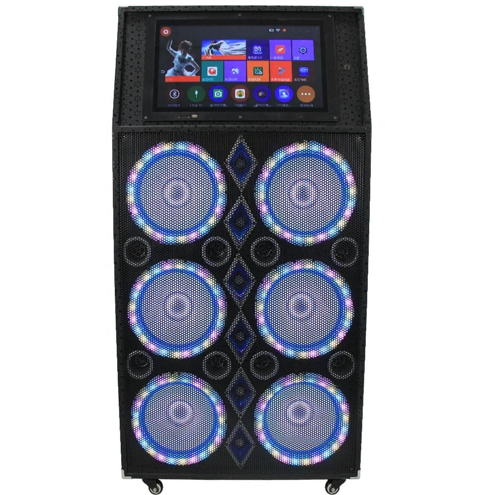 Scheda MDF personalizzata che produce altoparlanti Blue Tooth della macchina per lettore Karaoke con altoparlanti con schermo LCD da 16''