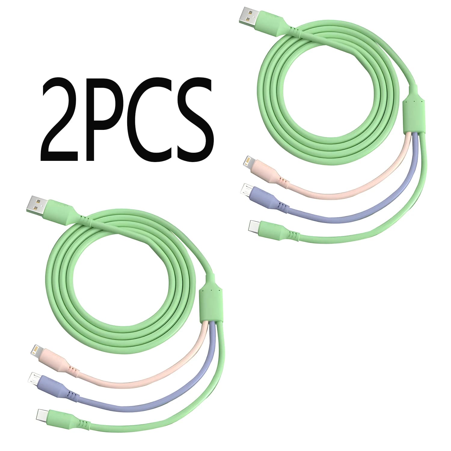2PCS 120W 3 in 1 cavo di ricarica super veloce per iPhone15 14 13 12 11 X Pro Max Micro USB tipo-C caricatore del telefono cavo dati USBC