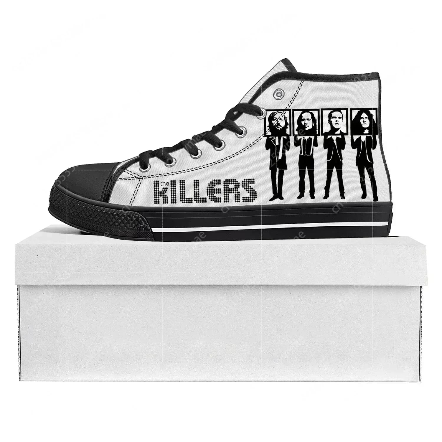 The Killers Rock Band High Top High Quality Sneakers Mens Womens Teenager Canvas Sneaker Casual Couple Shoes Custom Shoe Black