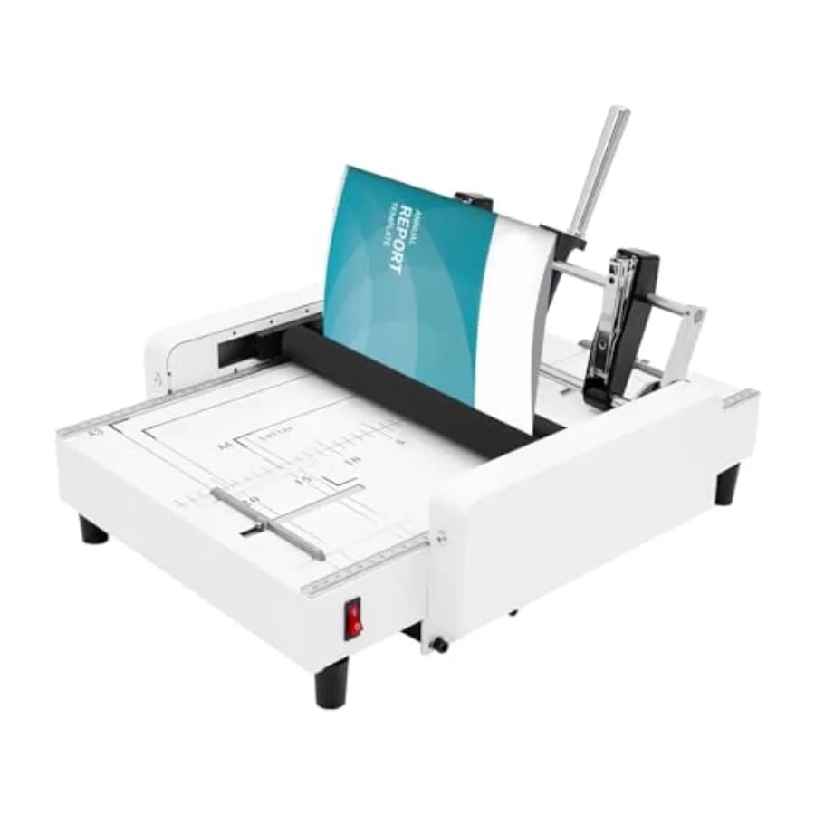 Piegatrice Rilegatrice Bepritm 60W, Macchina per Libretti A3 con Piegatrice Carta e Graffatrice, con Graffette e Maniglia per Rilegatura
