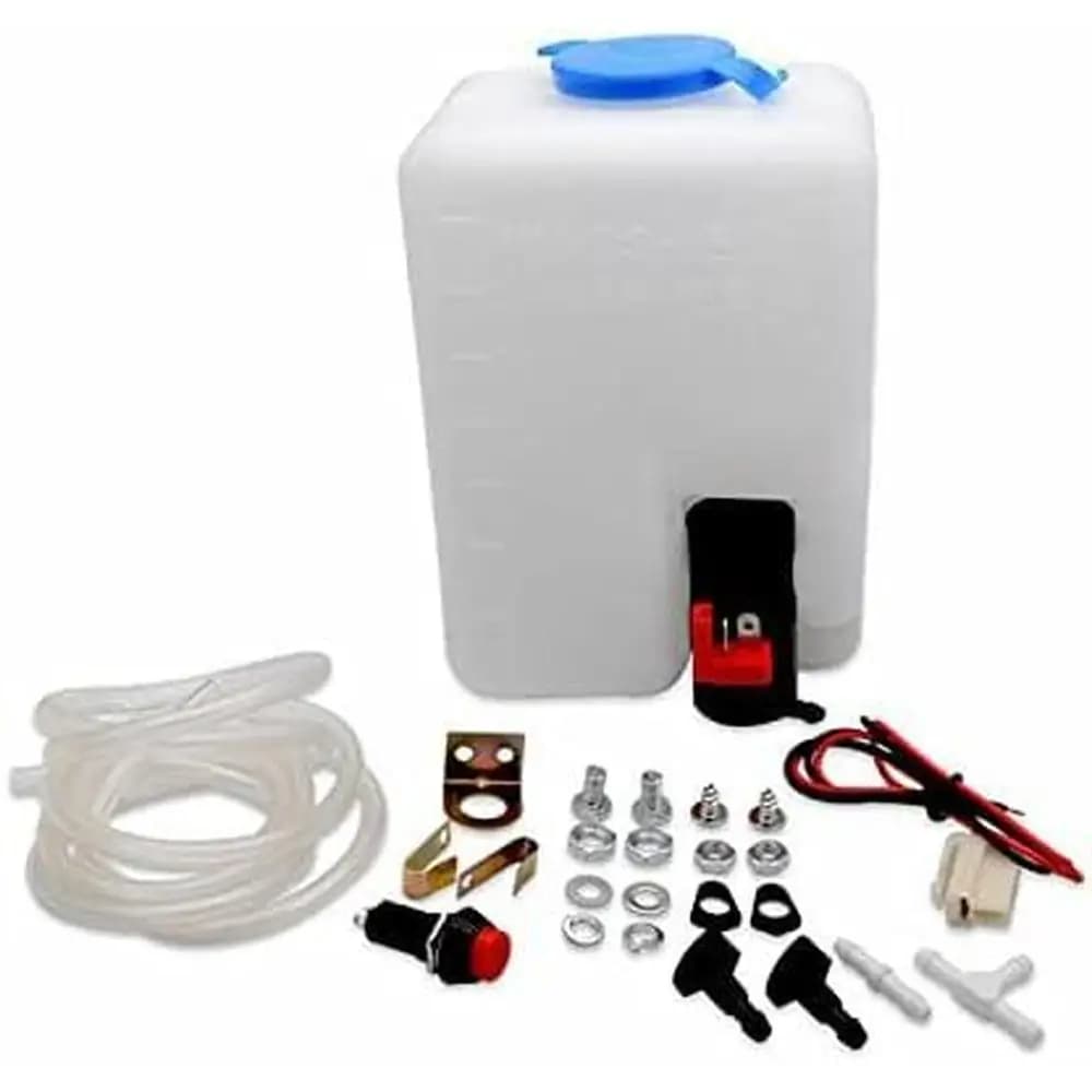 12V 1.2 Litri Universale Parabrezza Rondella Bottiglia Serbatoio Pompa Tergicristallo Kit Serbatoio Ugello Fluido Spruzzatore Parabrezza Auto Strumenti Puliti