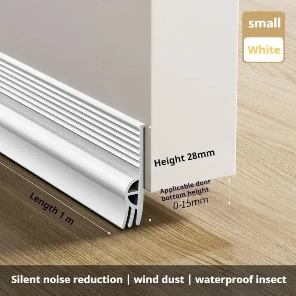 Striscia di Tenuta per Fondo Porta 1M, Antivento, Antipolvere, Parapioggia, Riduzione del Rumore, Isolante, Risparmio Energetico, Utensile per la Casa