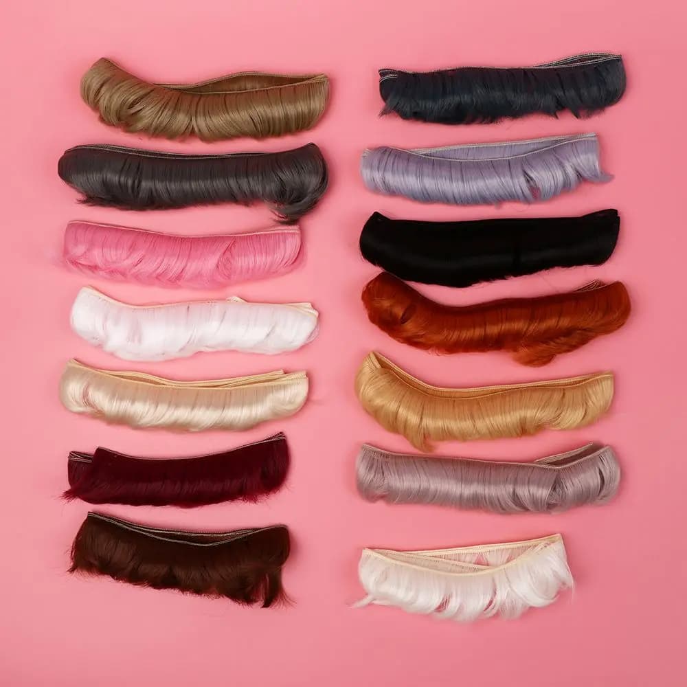 5 cm regali per bambini accessori mini bracci ad alta temperatura bambola frangia capelli corti ricci parrucche giocattolo parrucchino