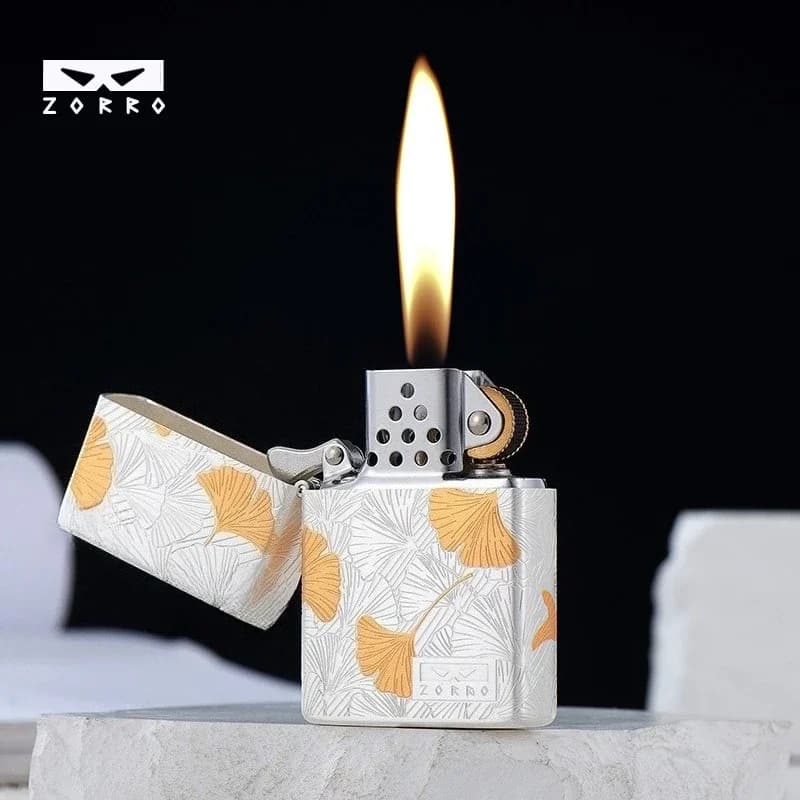 Zorro's Second-generation Five-sided Finely Carved Copper Shell Kerosiene Lighter for Boyfriend High-end Cigarette Lighter