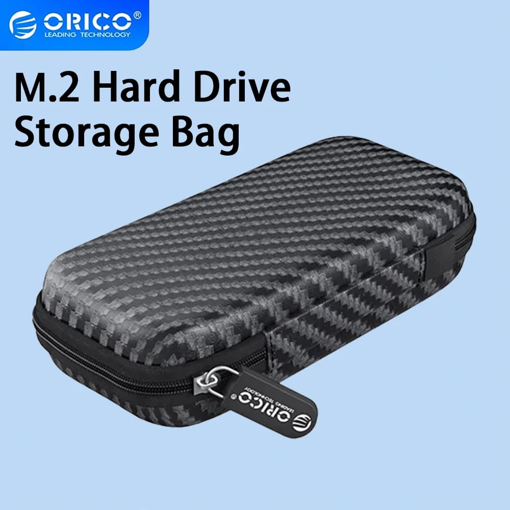 ORICO M.2 SSD Case Eva Zipper Bag Mobile Phone Charger Protection Bag for External m.2 Hard Drive/Earphone/Data Line HDD Case