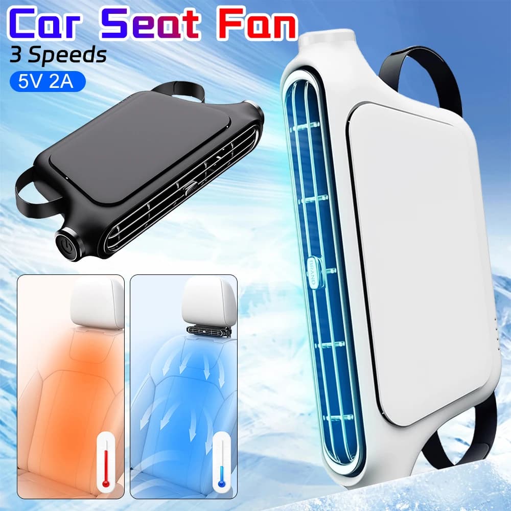 Ventilatore di raffreddamento per seggiolino auto portatile Ventilatore per condizionatore d'aria Schienale posteriore per auto Dispositivo di raffreddamento dell'aria Schienale posteriore per auto Ventilatore elettrico Accessori per auto