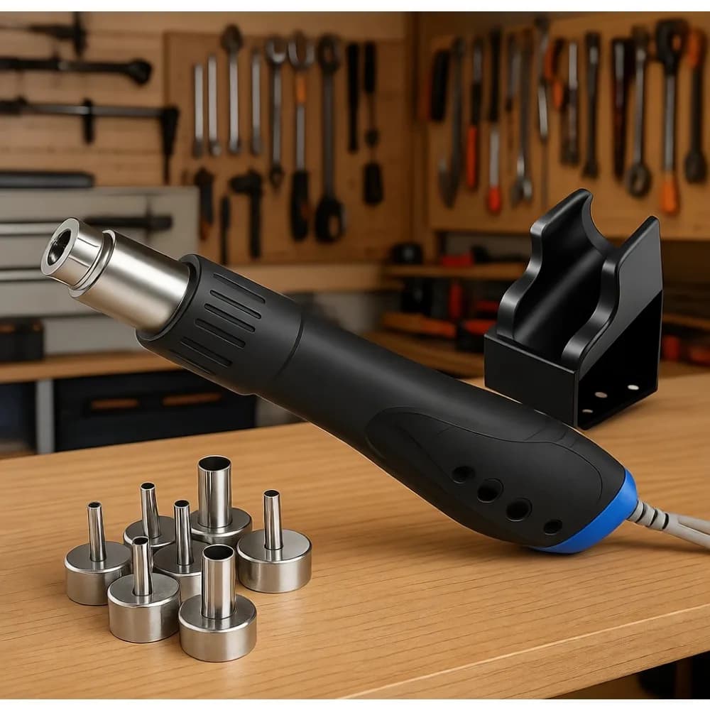 Pistola Termica Regolabile 600W da 212 a 932°F, Mini Portatile con Display LCD e Ugelli Riflettori