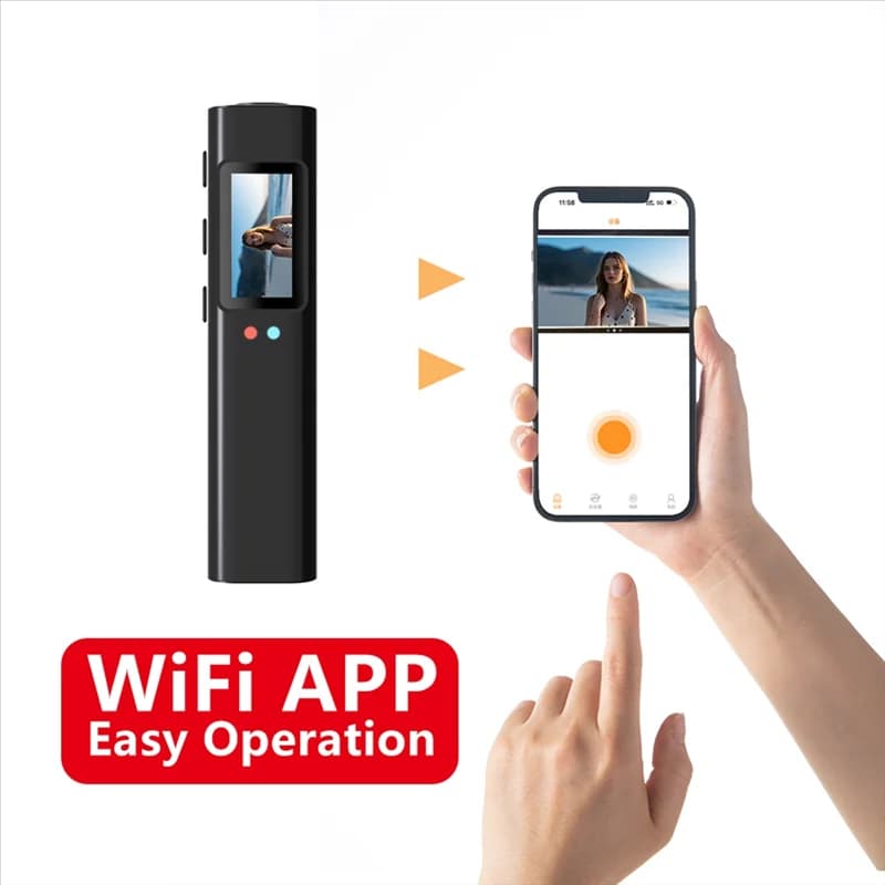 N82R FPV Glasses Camera 2.7K Wearable camera Wifi Camera 110 ° Action camera with APP control with wide angle lens