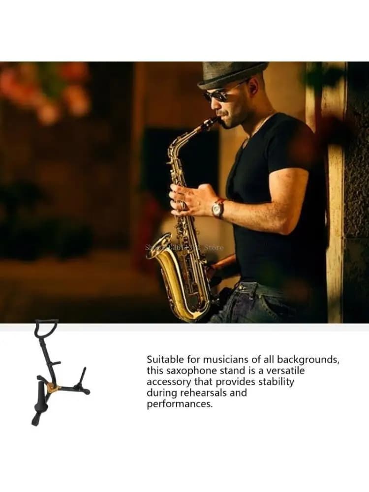 Folding Saxophone Stand Tripods Floor Altos Tenors Saxophone Rack Easy to Use