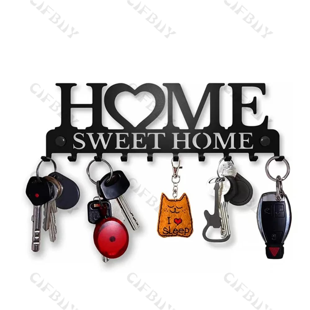 Ganci da parete in metallo, porta chiavi, appendiabiti da parete, decorazione artistica in ferro per porta della cucina domestica