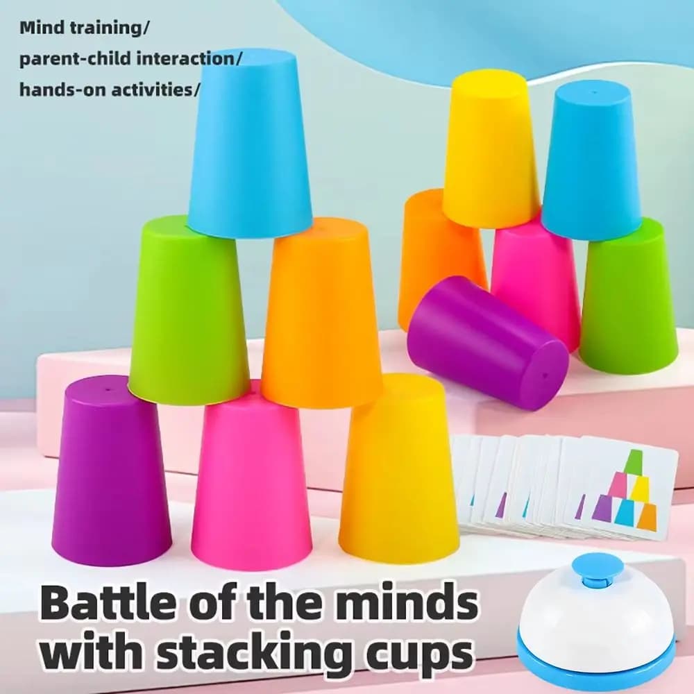 Gioco di Impilamento Colorato per l'Apprendimento, Gioco da Tavolo Educativo per lo Sviluppo Intellettuale, Allenamento Logico, Impilamento Rapido, Gioco per Bambini a 2 Giocatori