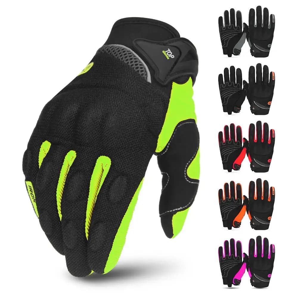 Guanti da moto Uomo Donna Guanti da equitazione estivi traspiranti Guanti da moto touchscreen con nocche rigide per motocross da bici da cross