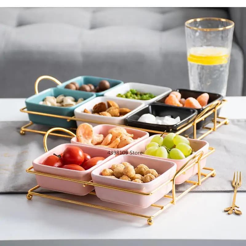 Piatto di frutta nordico color ceramica spuntino separato soggiorno stoviglie per la decorazione della casa essiccata