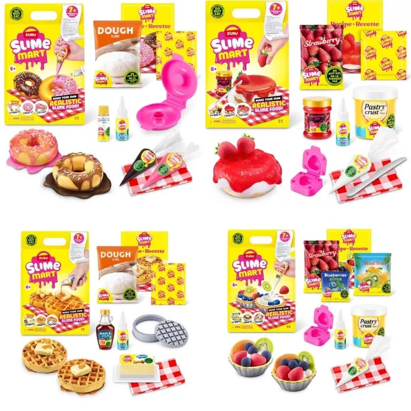 In Stock Slime Mart Shopping Cart Diy Handmade Simulation Food Slime Kit Pretend Play Hamburger Cake Ice Cream Sandwich Toy Set