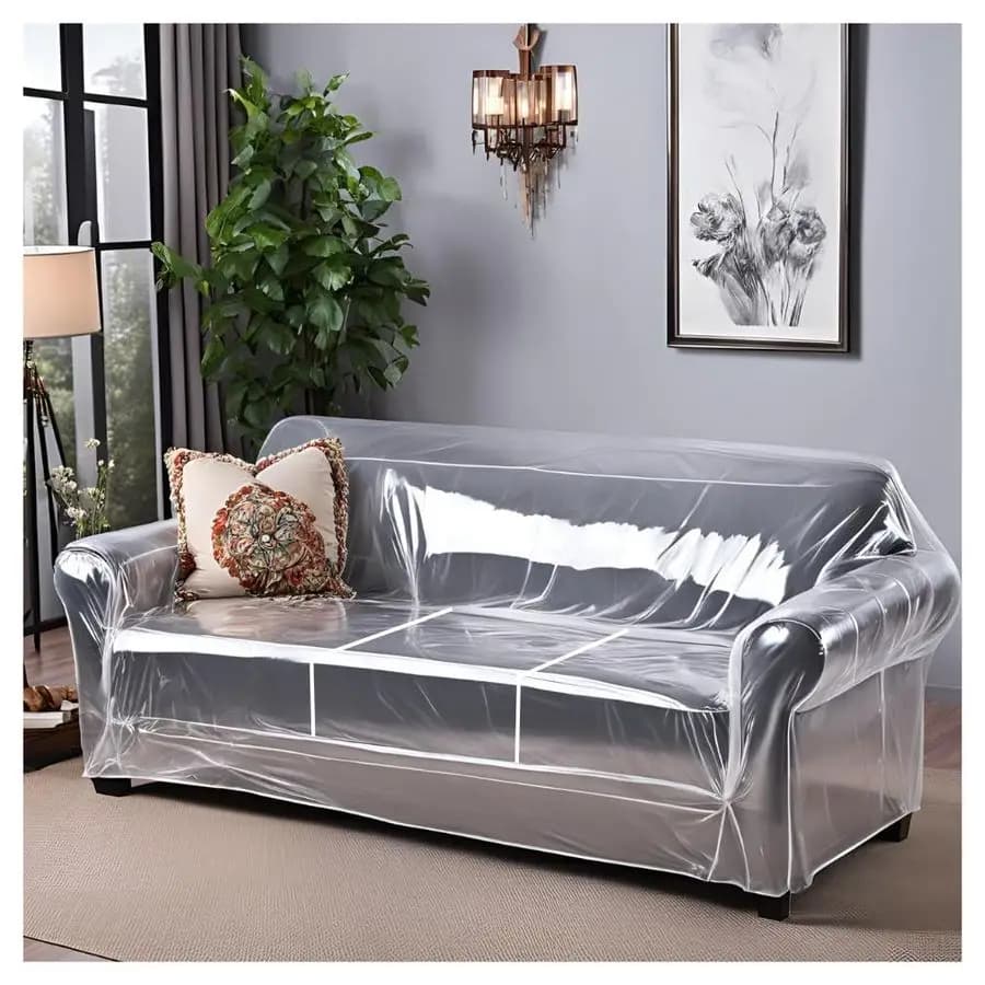 3 Posts Vinyl Transparent Cover for Cats and Dogs Graffi Protection, Antimacchia and Dustproof