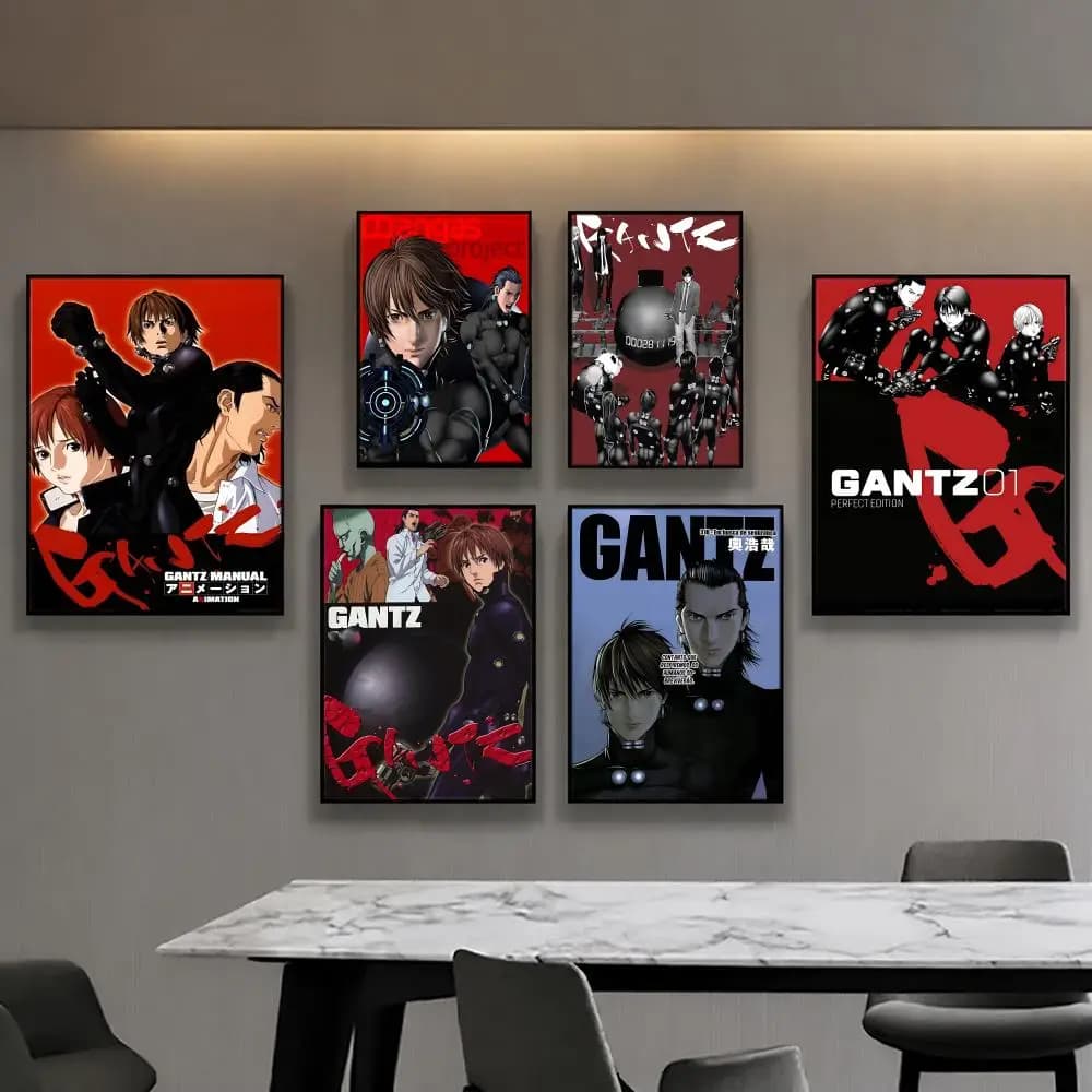 anime GANTZ Poster Posters Anime Room Decor Decoration Movie Backpack Wall Interior Music Wall Art