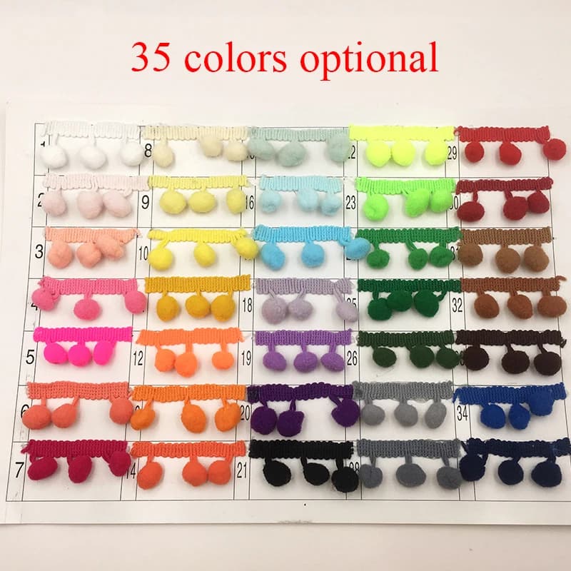 20 yards/lace tape with small cotton tassels, diy decorative fringes for sewing, sheets, clothes, curtains, decorations