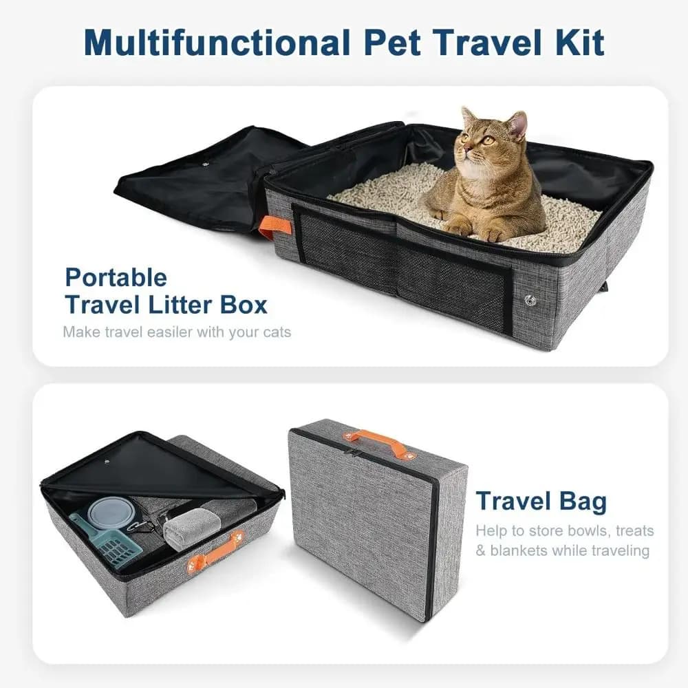 Lettiera per Gatti Pieghevole da Viaggio, Impermeabile e Resistente alle Perdite, Ideale per Auto