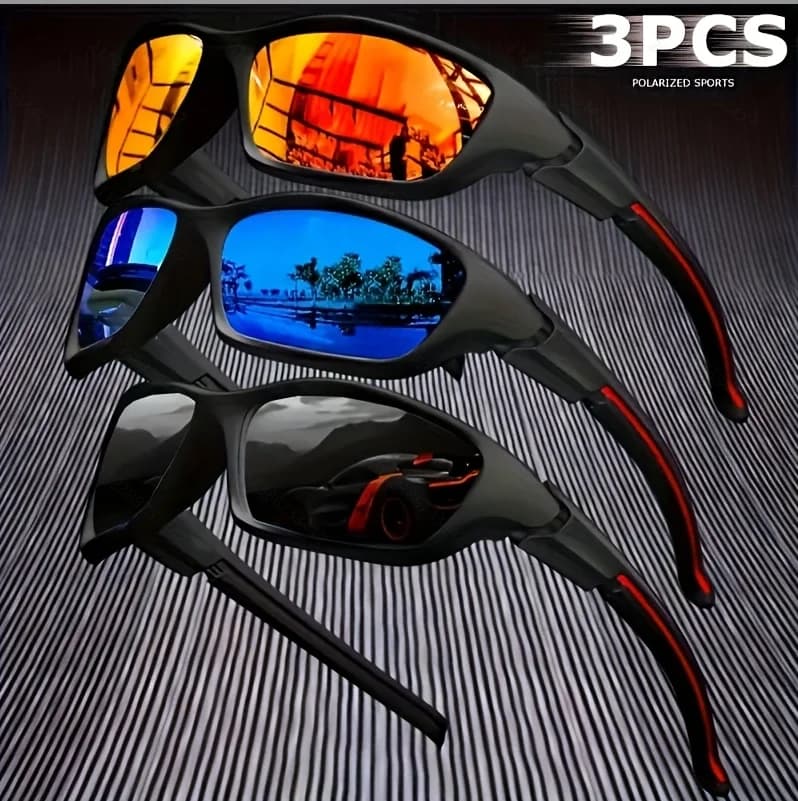 3 paia di occhiali sportivi da esterno per uomo e donna, occhiali da sole da guida per uomo, occhiali da sole antiriflesso, occhiali anti-UV