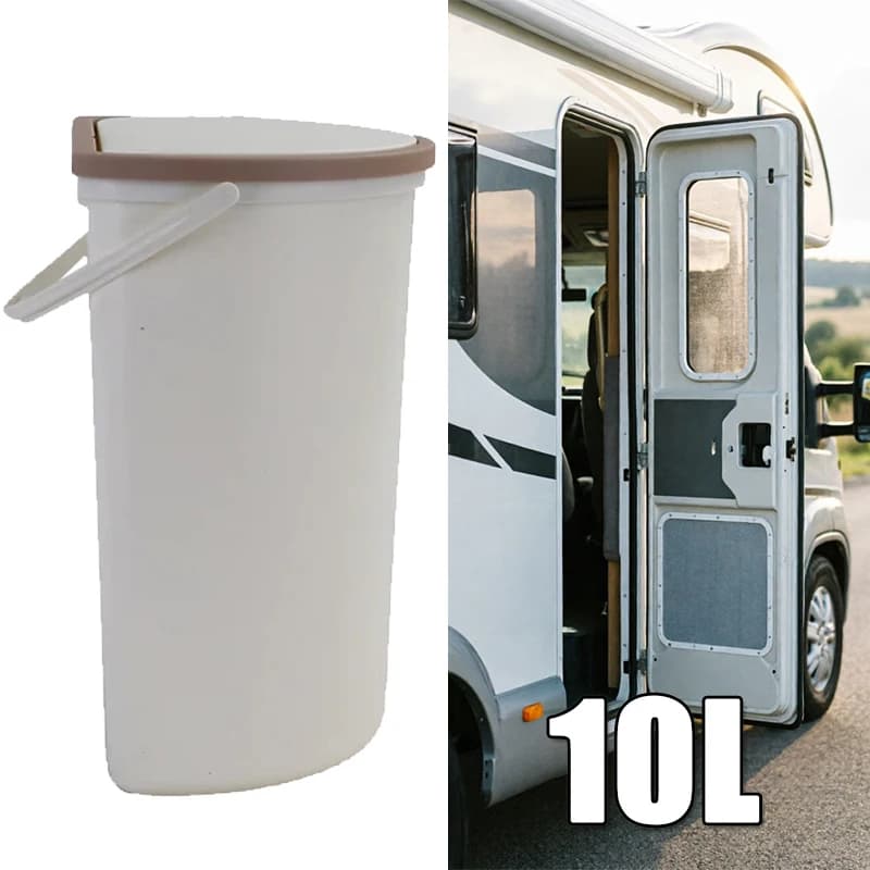 RVs 10L Trash Can Trash Bin With Lid For RV Camping Boats Caravan Motorhome Door Or Wall Mounting Plastic Trash Can