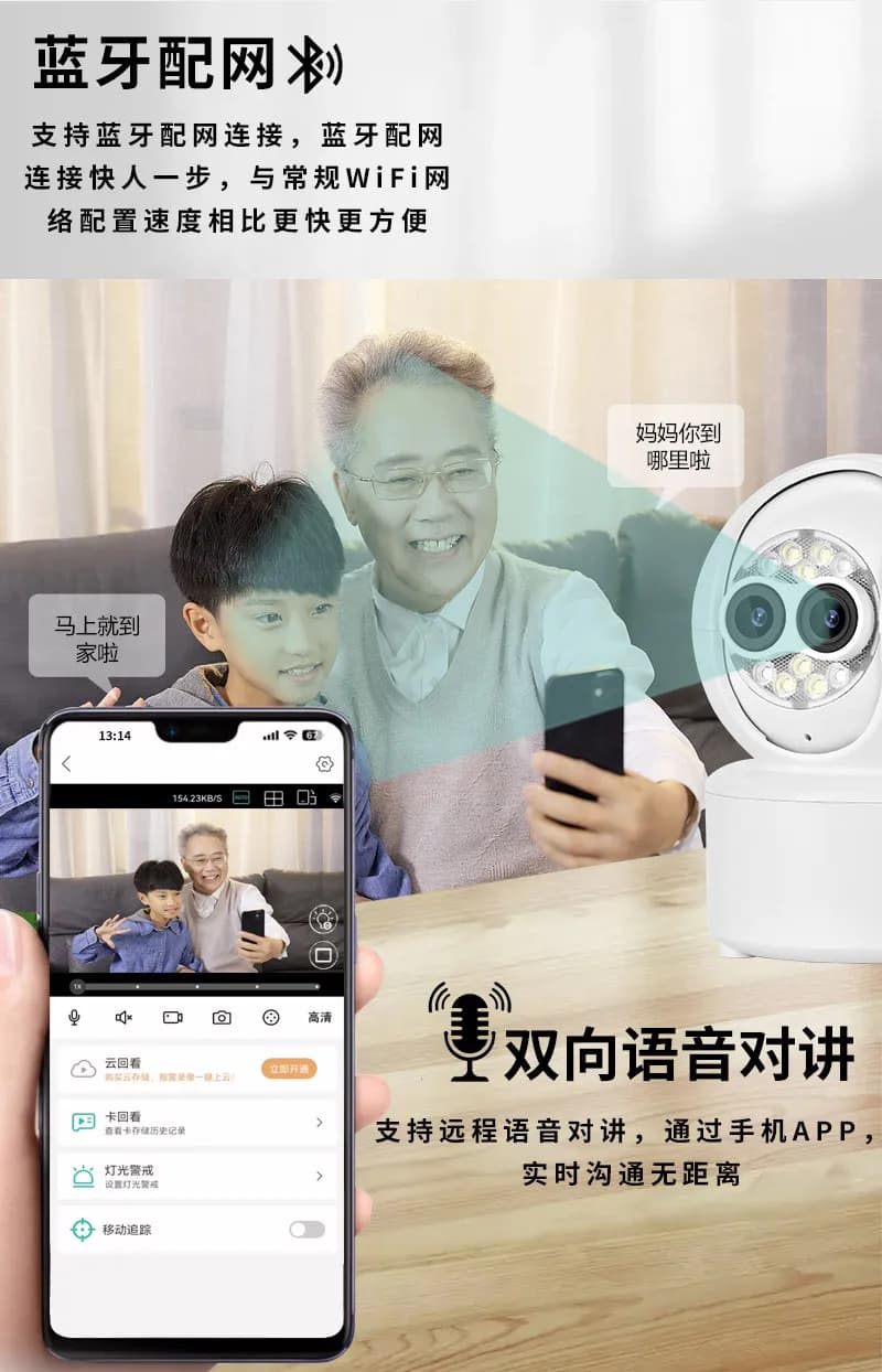2MP 1080P iCsee Bluetooth Accoppiamento Doppia Lente Zoom 5X Telecamera IP a Colori AI Rilevazione Umanoide Sicurezza Domestica CCTV Baby Monitor