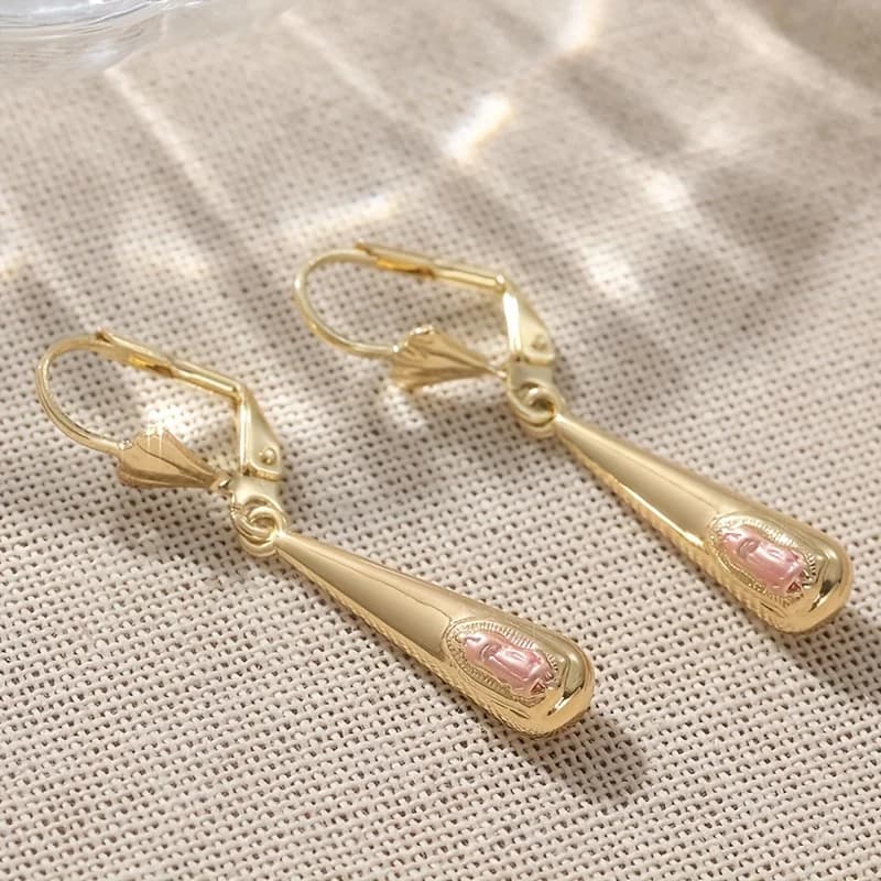 Classic Water Drop Earrings for Women Fashion Gold Color Long Pendant Earrings Elegant Fashion Jewelry Suitable Wedding Banquet