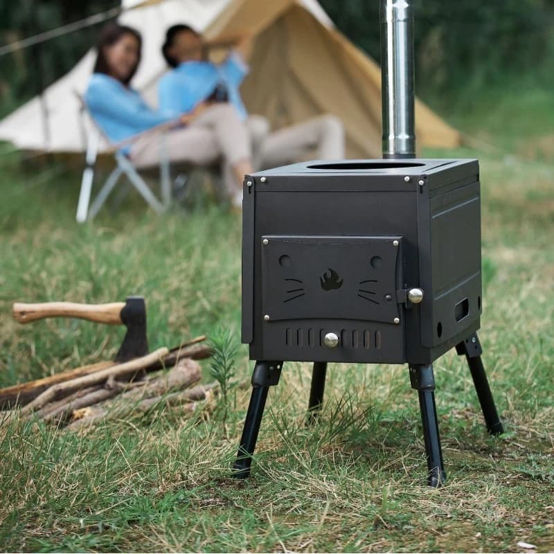 Outdoor Camping Heating Stainless Steel Stove Folding Portable Cold-rolled Sheet Stove Lightweight Travel Wood-burning Stoves