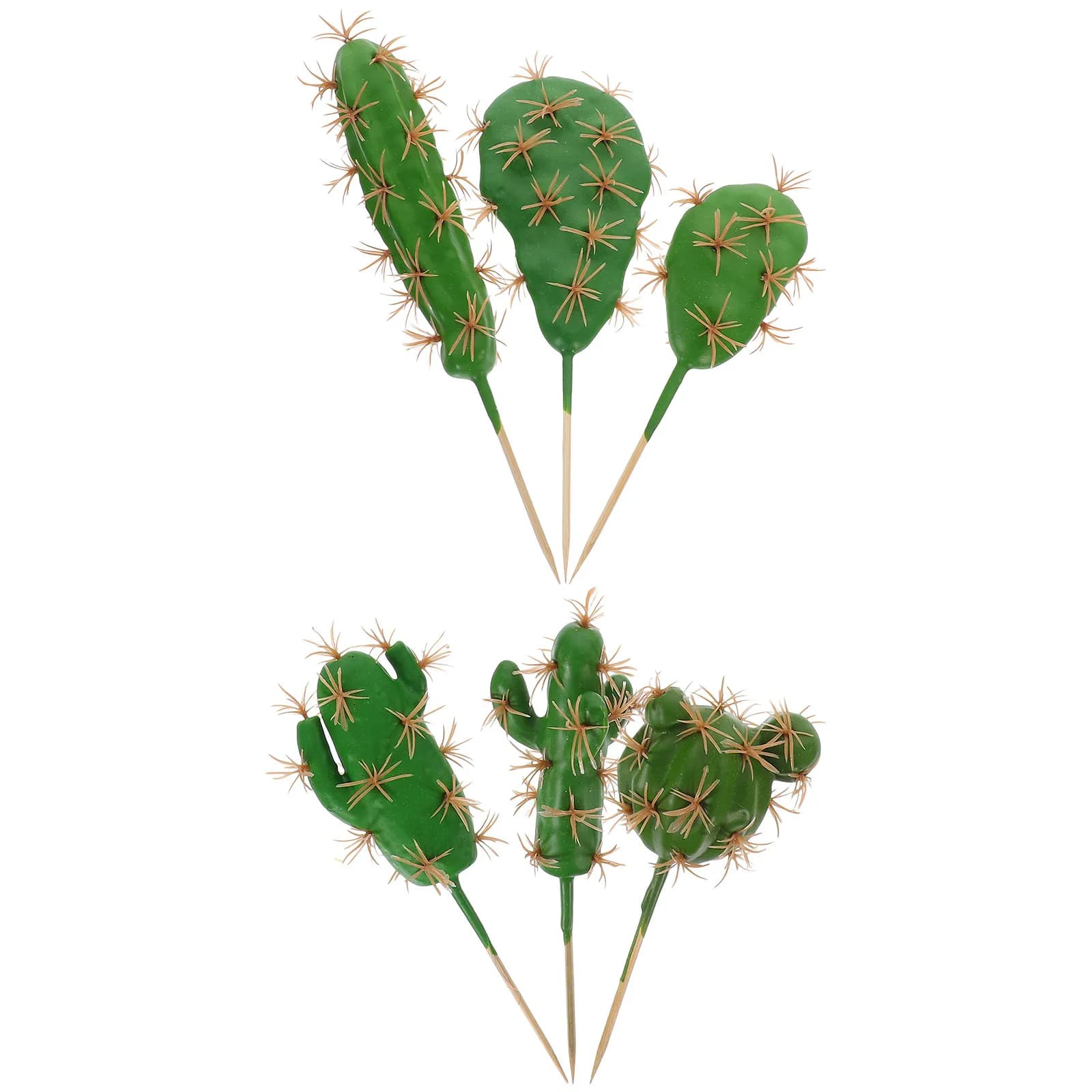 Set of 6 Realistic Artificial Cactus in Foam, Board Decoration Ornaments, Landscapes and Garden